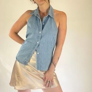 Vintage Denim Halter Top
